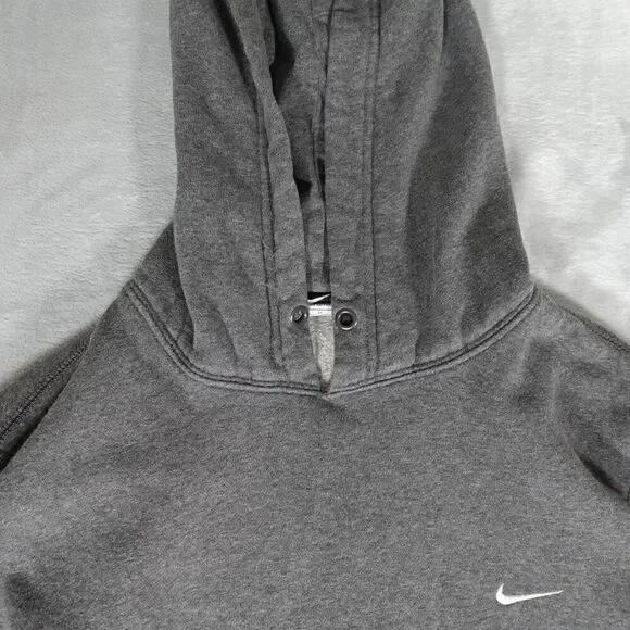 Vintage Nike Swoosh Pullover Hoodie Mens M Streetwear Embroidered Gray - Picture 3 of 11